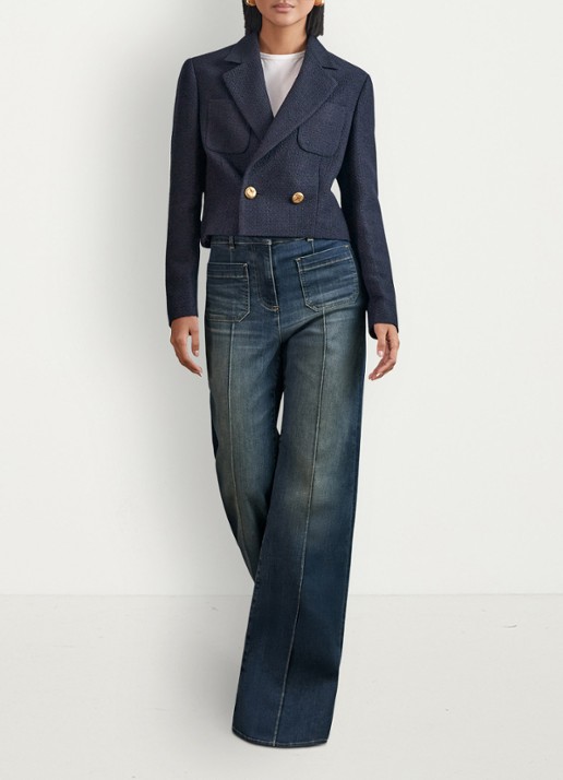 Reiss Petite Sakura high waist flared jeans met in lyocellblend