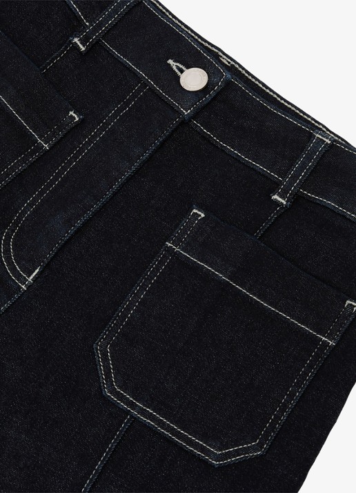 Reiss Petite Sakura high waist flared jeans met opgestikte zakken - detail 4 indigo