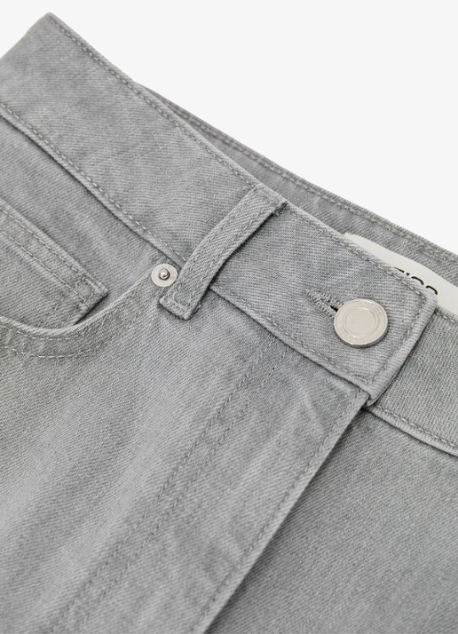 Reiss Petite Selin mid waist straight leg jeans met gekleurde wassing - detail 4 grijs