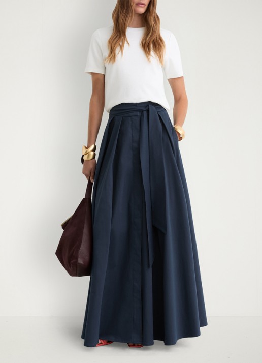 Reiss Petite Simone maxi rok met split - detail 3 donkerblauw