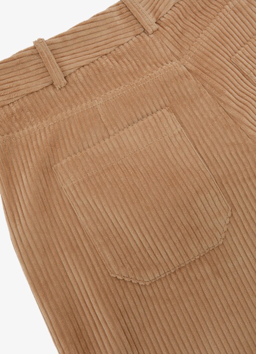 Reiss Petite Stanton high waist wide fit pantalon van corduroy - detail 5 camel