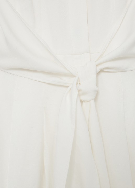 Reiss Petite Taya wide fit jumpsuit in linnenblend - detail 5 wit