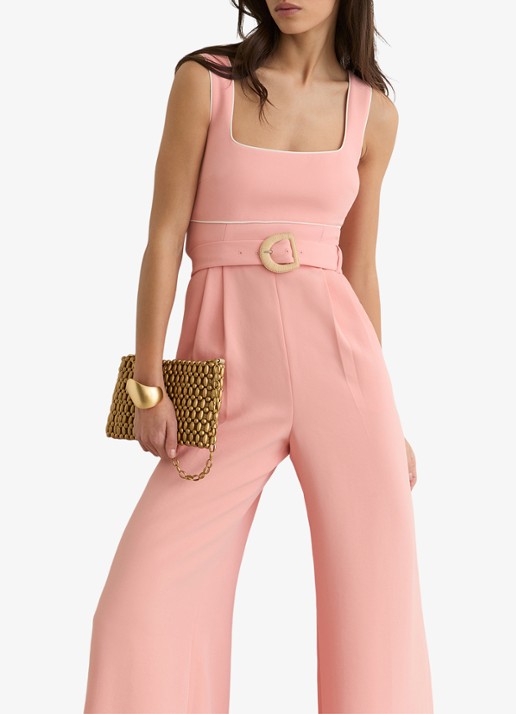 Reiss Petite wide fit jumpsuit met ceintuur