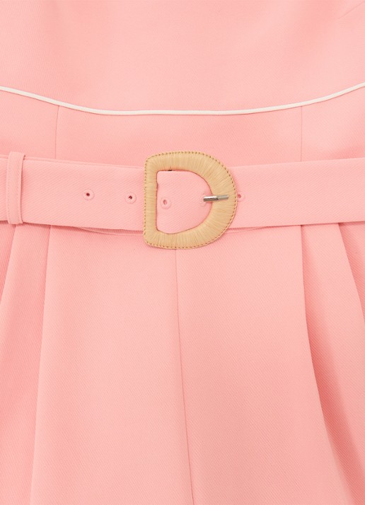 Reiss Petite wide fit jumpsuit met ceintuur - detail 5 oudroze