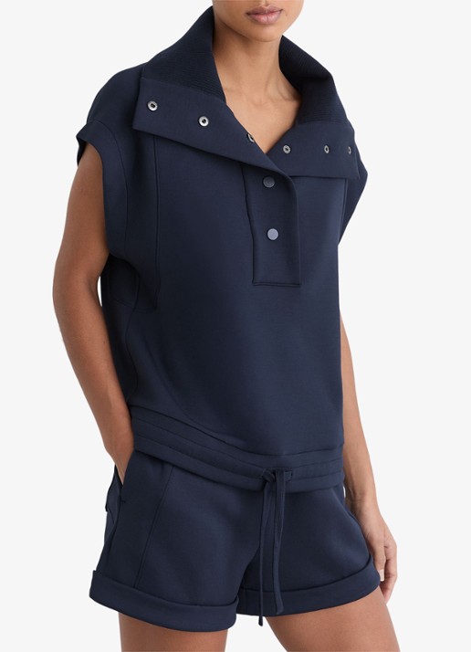 Reiss Phoebe mouwloze top met opstaande kraag