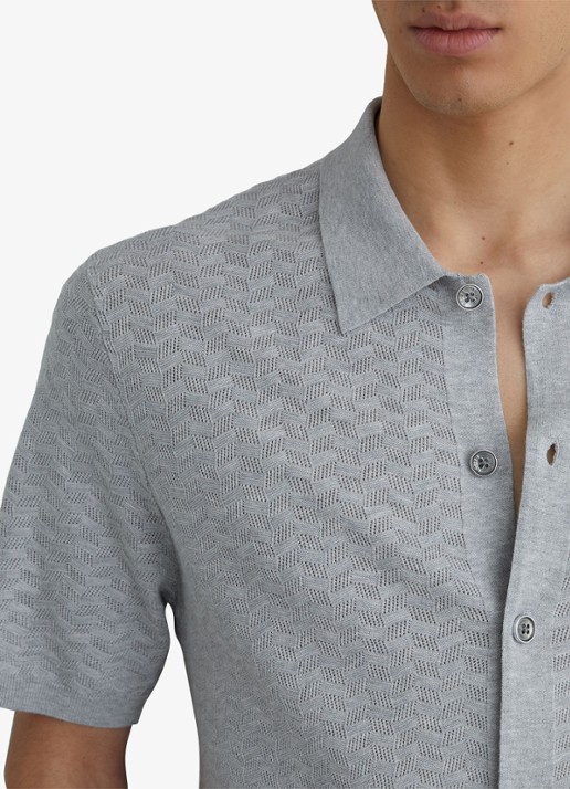 Reiss Phoenix overhemd met structuur - detail 5 soft grey / grijs