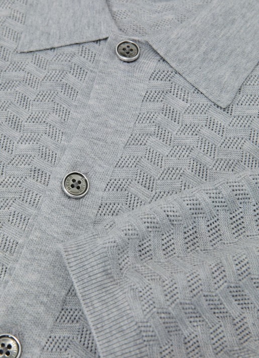 Reiss Phoenix overhemd met structuur - detail 6 soft grey / grijs