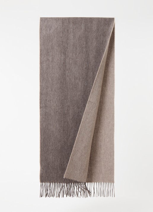 Reiss Picton sjaal in kasjmierblend 185 x 45 cm - voorkant 2 lichtbruin