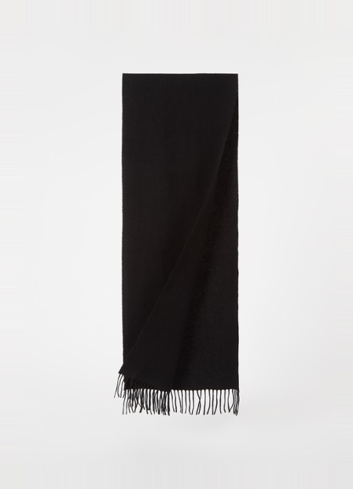 Reiss Picton sjaal in kasjmierblend met franjes 190 x 30 cm - detail 2 zwart