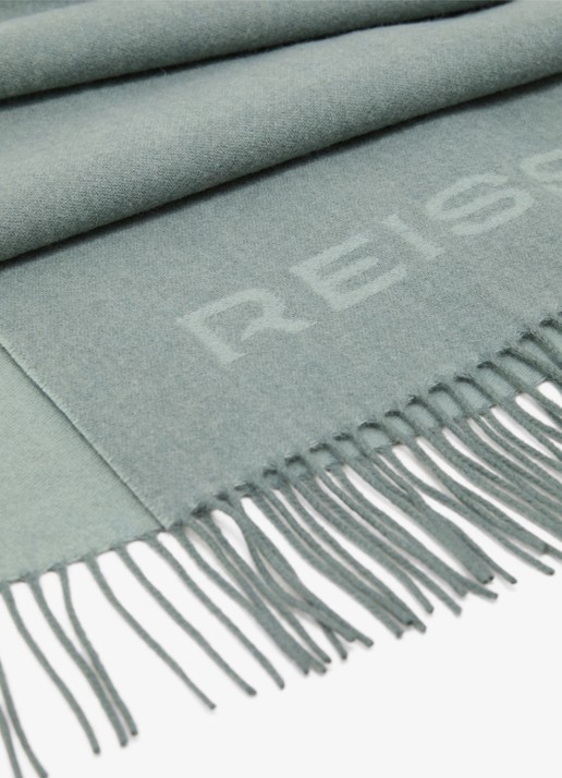 Reiss Picton sjaal in wolblend met logo  - detail 4 groen