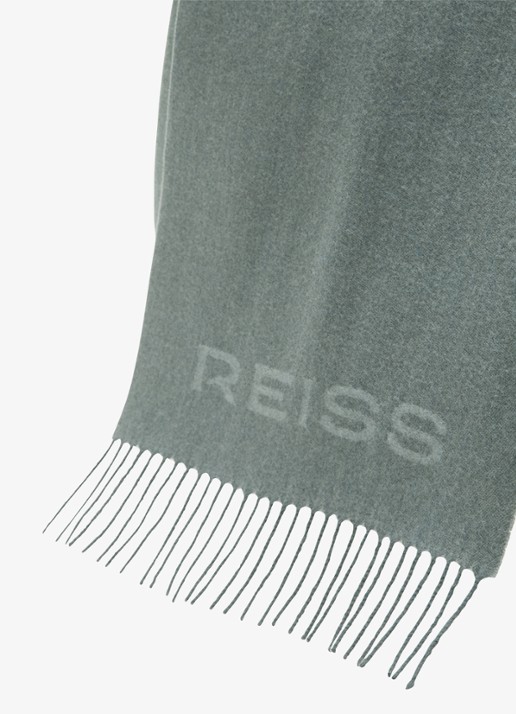 Reiss Picton sjaal in wolblend met logo  - detail 5 groen