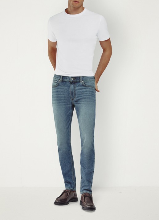 Reiss Picton slim fit jeans met medium wassing - voorkant 3 indigo