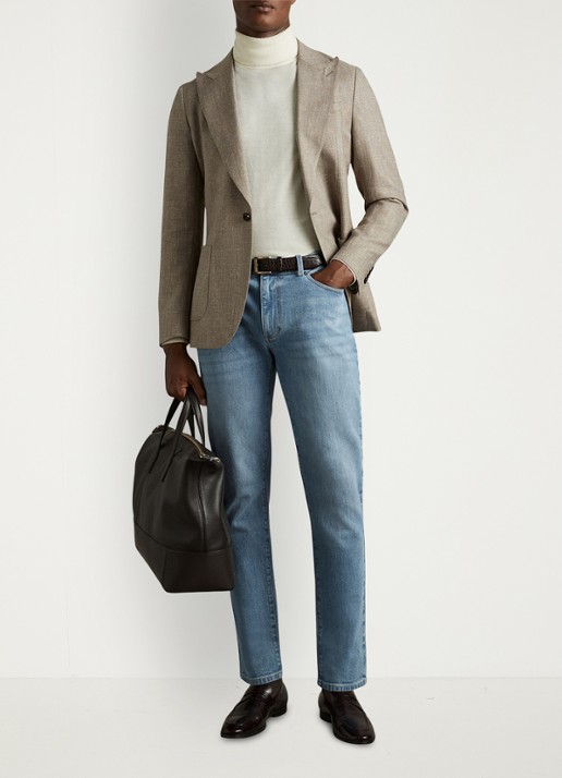 Reiss Picton slim fit jeans met stretch - voorkant 3 indigo