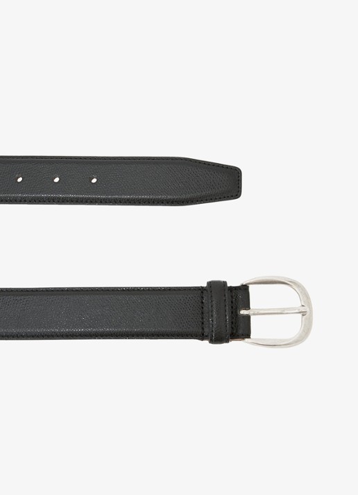 Reiss Pierce riem van leer met structuur  - voorkant 2 black / zwart