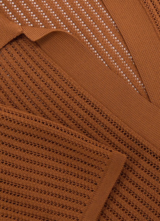 Reiss Pippa regular fit polo met opengewerkt dessin - detail 3 orange