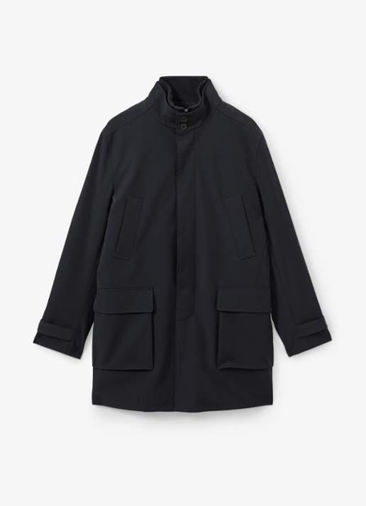 Reiss Player gewatteerde parka met klepzakken - voorkant donkerblauw