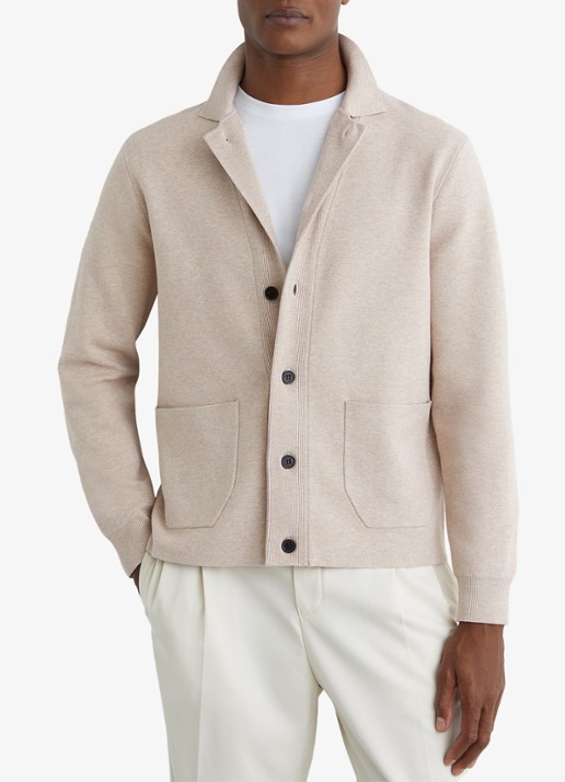 Reiss Plaza fijngebreid vest met opgestikte zakken  - detail 2 beige