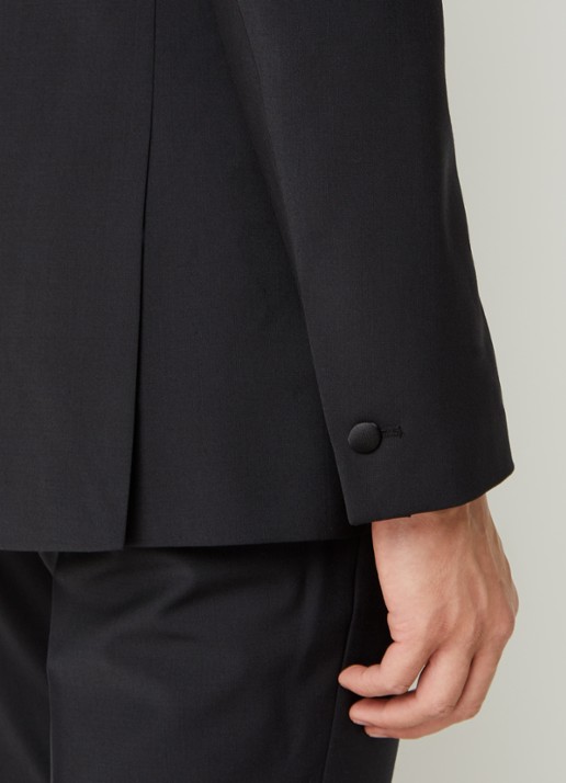 Reiss Poker slim fit blazer in wolblend met paspelzakken - detail 6 zwart