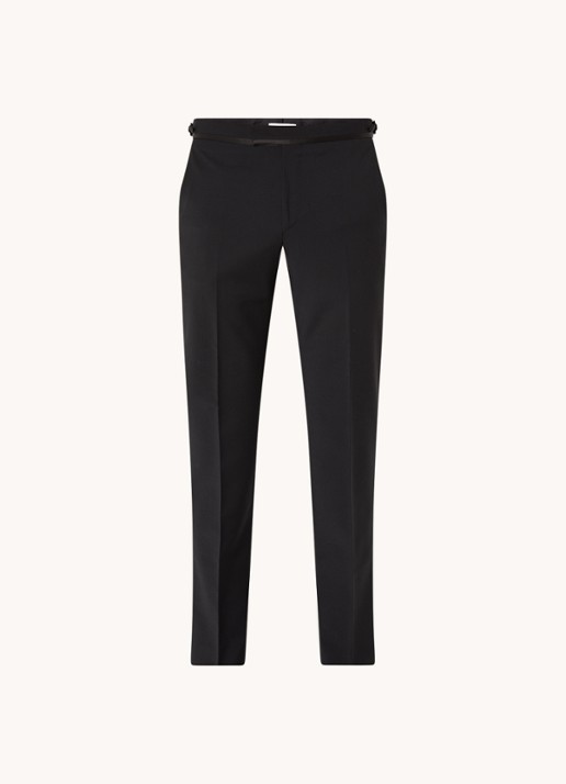 Reiss Poker slim fit pantalon met steekzakken - voorkant zwart