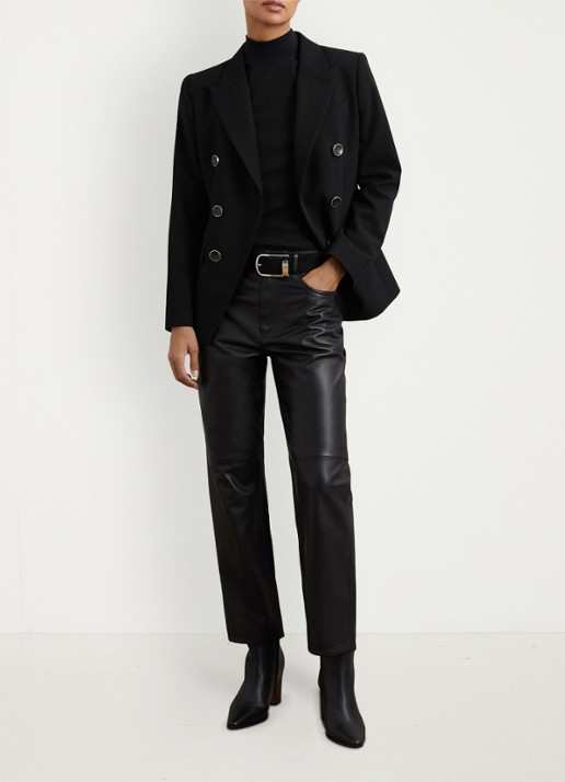Reiss Polly longsleeve met stretch - voorkant 5 zwart