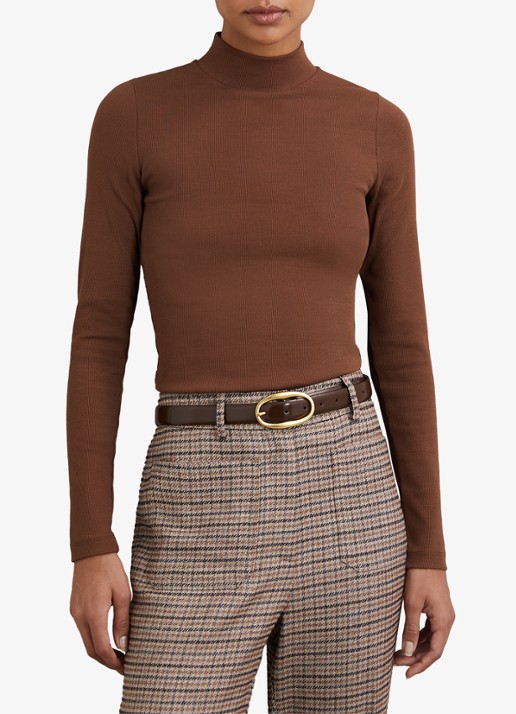 Reiss Polly longsleeve met stretch - voorkant 6 camel