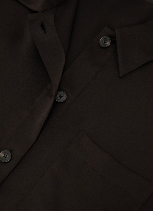 Reiss Polly tuniek van zijde - detail 4 bruin