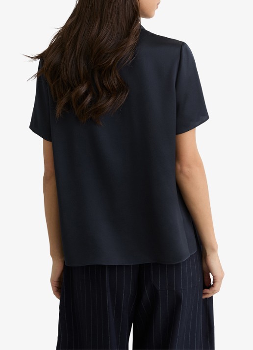 Reiss Polly tuniek van zijde - achterkant 4 donkerblauw