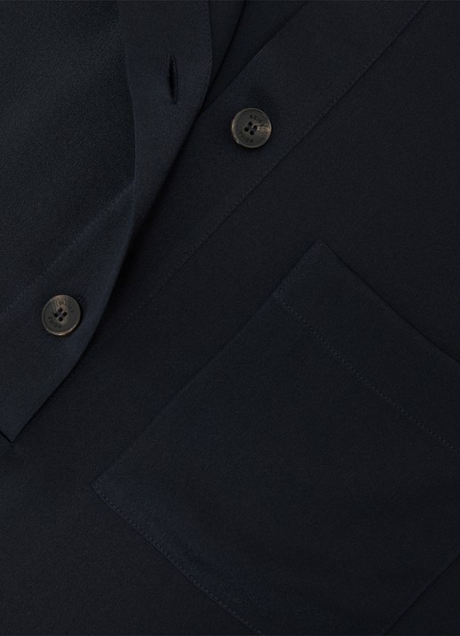 Reiss Polly tuniek van zijde - detail 3 donkerblauw