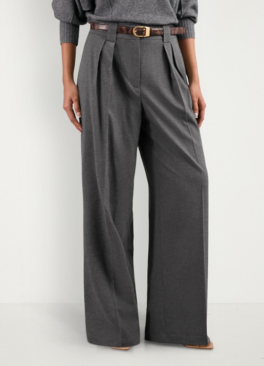 Reiss Poppie high waist wide fit pantalon met steekzakken
