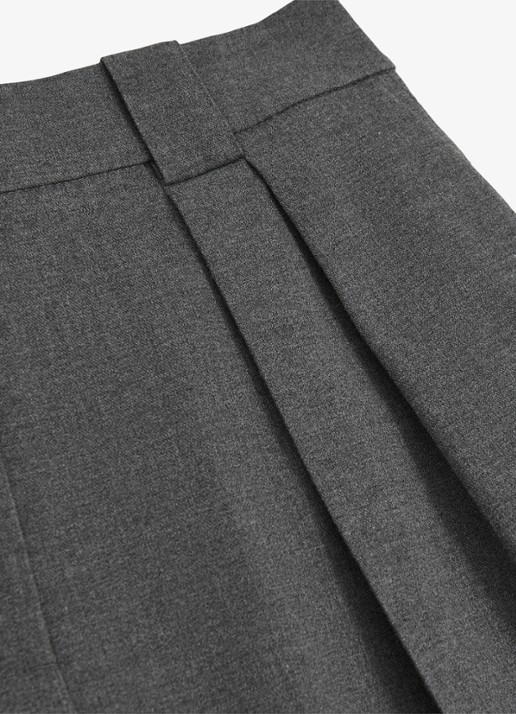 Reiss Poppie high waist wide fit pantalon met steekzakken - detail 5 grijs