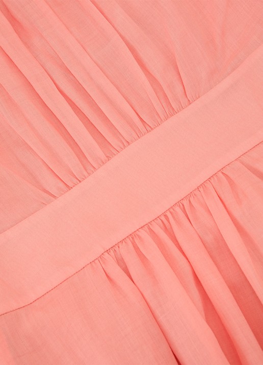 Reiss Poppy midi jurk met V-hals - detail 4 oudroze