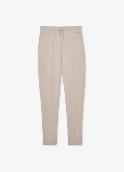 Reiss Premier Premium tapered fit joggingsbroek met steekzakken - voorkant 5 beige