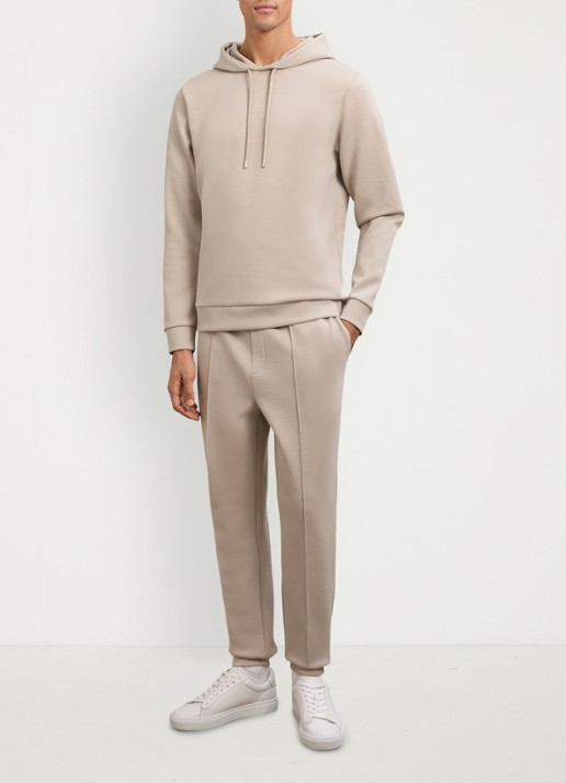 Reiss Premier Premium tapered fit joggingsbroek met steekzakken - voorkant 6 beige