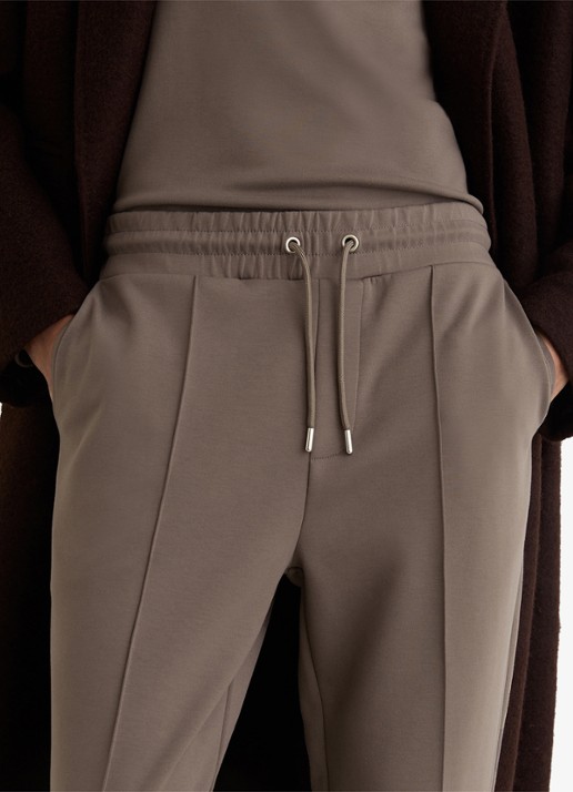 Reiss Premier Premium tapered fit joggingsbroek met steekzakken - detail 4 lichtbruin