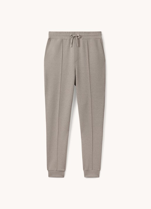 Reiss Premier tapered fit joggingbroek met trekkoord en steekzakken  - voorkant taupe