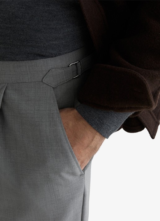 Reiss Promise Adjuster pantalon in wolblend met steekzakken - detail 4 lichtgrijs