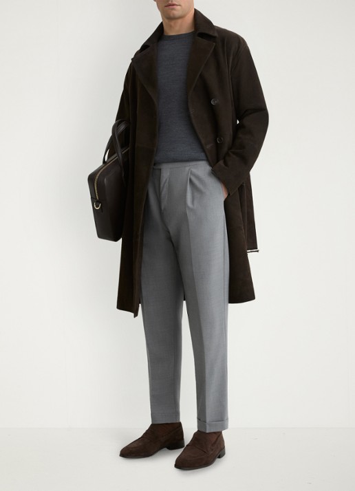 Reiss Promise Adjuster pantalon in wolblend met steekzakken - voorkant 2 lichtgrijs
