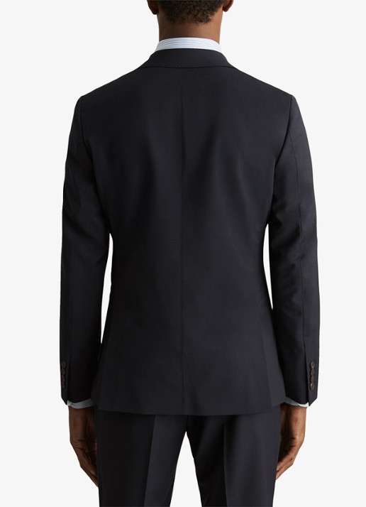 Reiss Promise slim fit colbert in wolblend - achterkant 5 donkerblauw