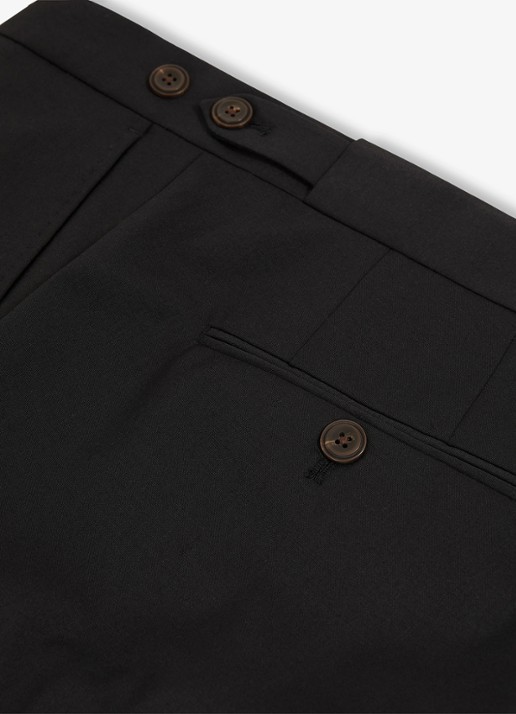 Reiss Promise slim fit pantalon in wolblend - detail 4 zwart