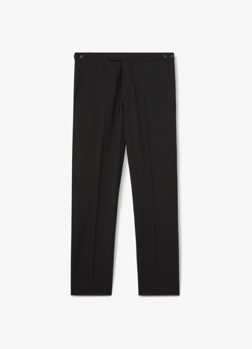 Reiss Promise slim fit pantalon in wolblend - voorkant 5 zwart