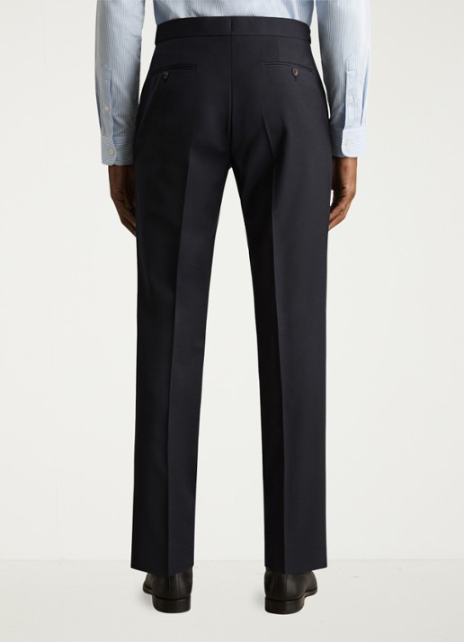 Reiss Promise slim fit pantalon in wolblend - achterkant 5 donkerblauw