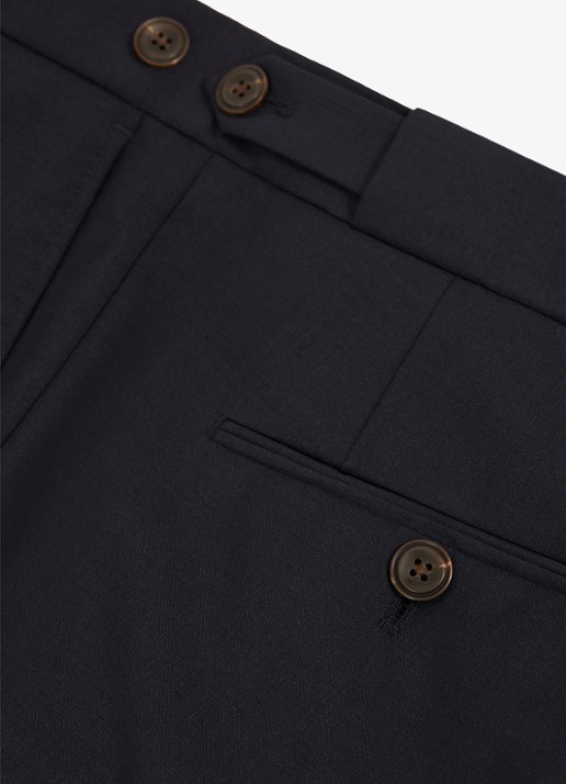 Reiss Promise slim fit pantalon in wolblend - detail 2 donkerblauw