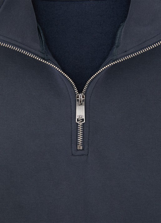 Reiss Quinn sweater met halve rits - detail 4 donkerblauw