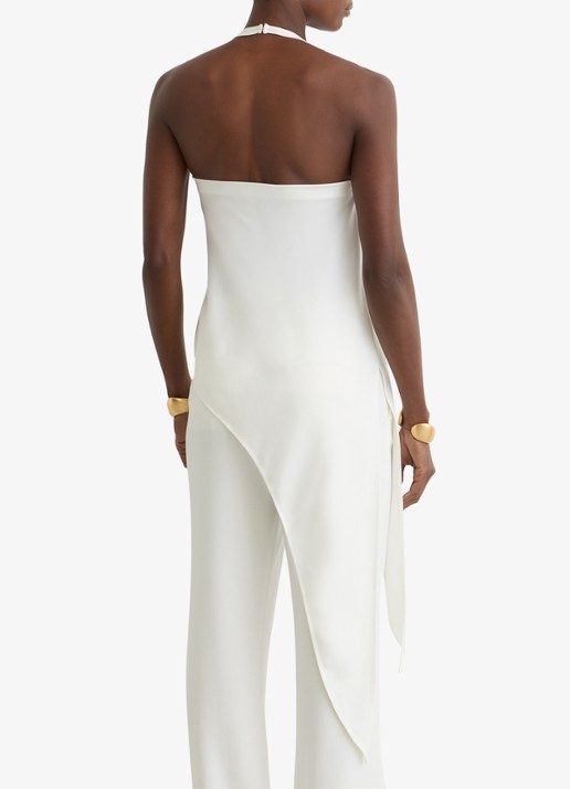 Reiss Quinn top met asymmetrische zoom - achterkant wit