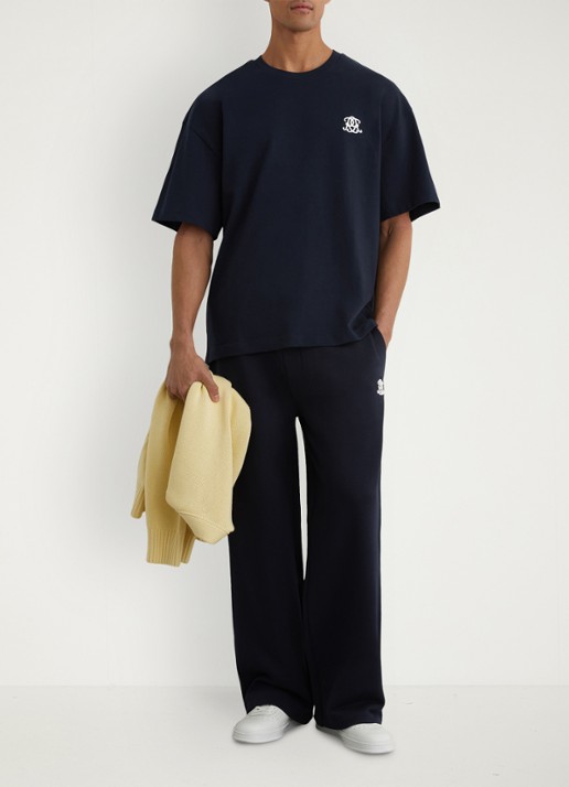 Reiss Rainer T-shirt met borduring - voorkant 5 donkerblauw