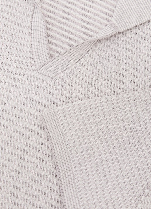 Reiss REDBURY Open-Collar Textured-Knit Polo Shirt - detail 3 soft grey / grijs