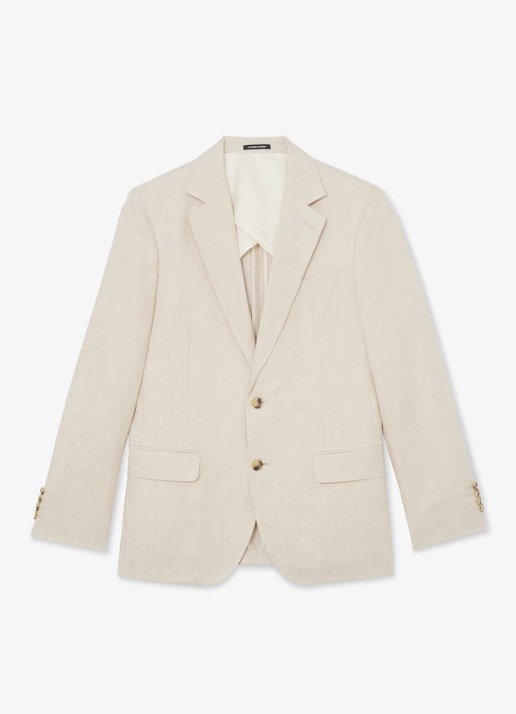 Reiss Regular fit colbert met steekzakken - voorkant stone / beige