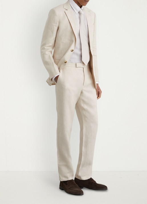 Reiss Regular fit colbert met steekzakken - voorkant 2 stone / beige