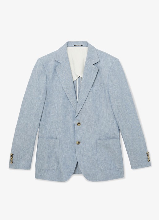 Reiss Regular fit colbert met steekzakken - voorkant 4 lichtblauw