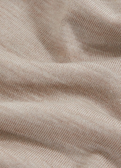 Reiss Regular fit fijngebreide polo van wol - detail 3 khaki